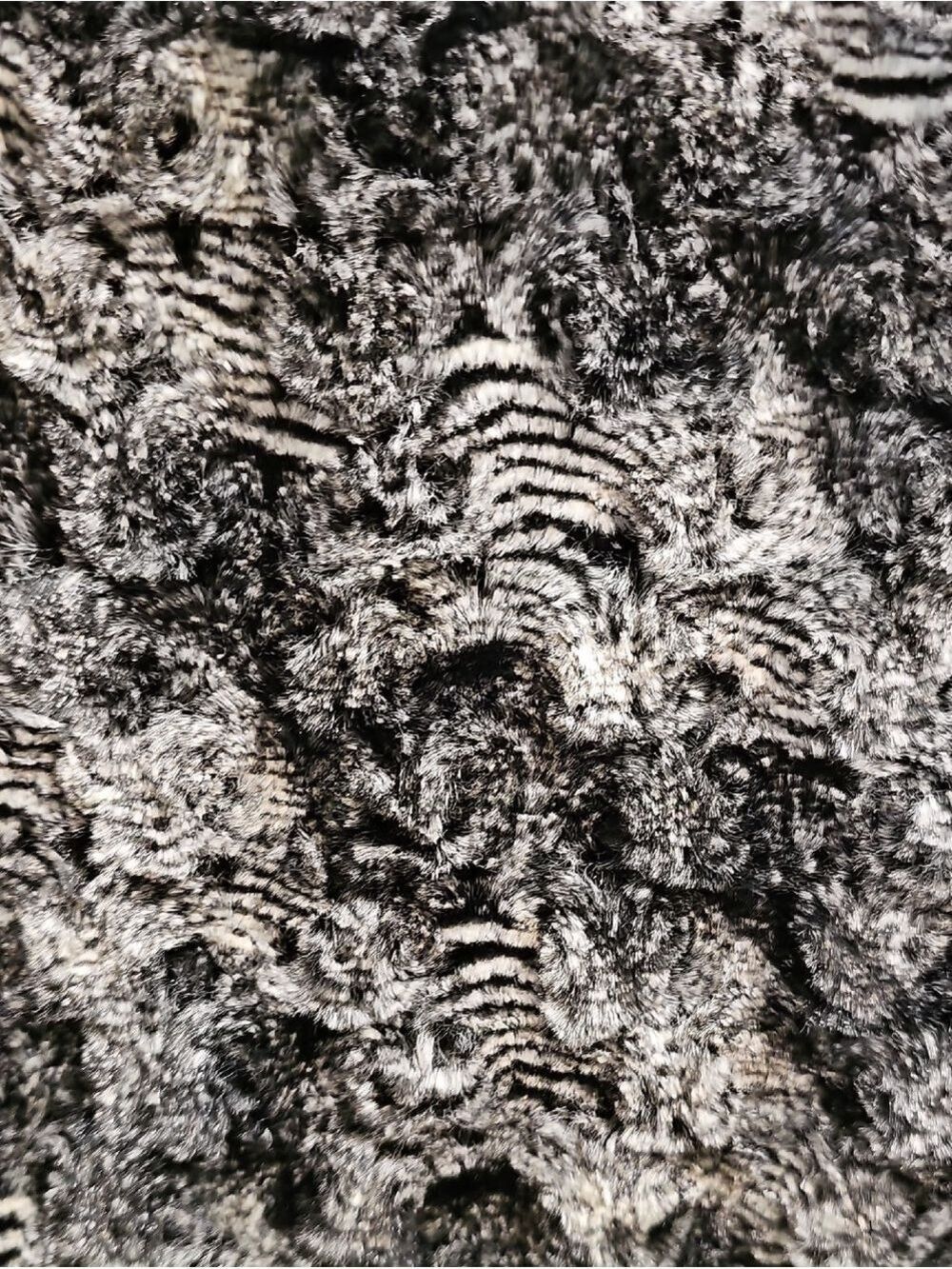 Alfred Dunner Black & White Textured Faux Fur Coat - Picture 5 of 5